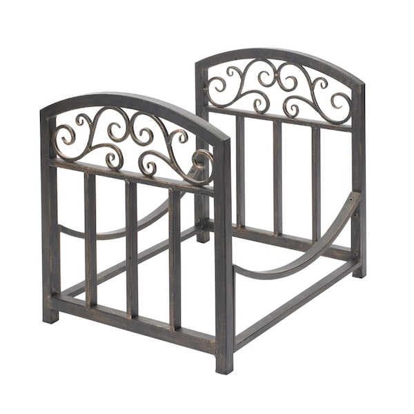 Panacea Panacea Brown Brushed Steel Decorative Log Rack 15919 - main